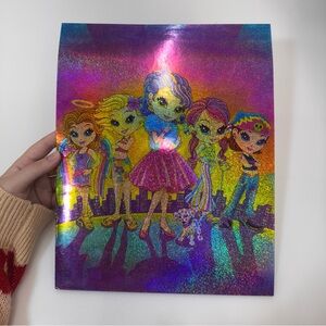Y2K Lisa Frank Fearless 5 3 Hole Unpunched 2 Pocket Folder Portfolio